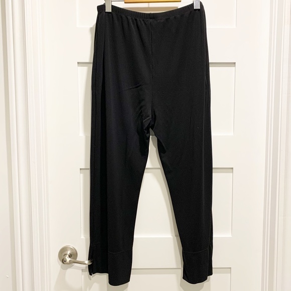 J. Jill Pull On Split Hem Black Stretch Crop Pants - Picture 4 of 9